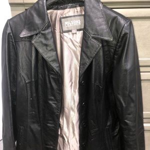 Women’s black leather jacket
